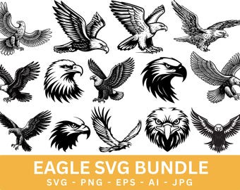 Eagle SVG Bundle: Clipart, Silhouette, Cut Files (Instant Download