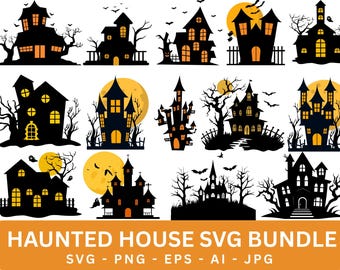 Haunted House SVG Bundle: Halloween Clipart, Cricut Cut Files (Digital Download)