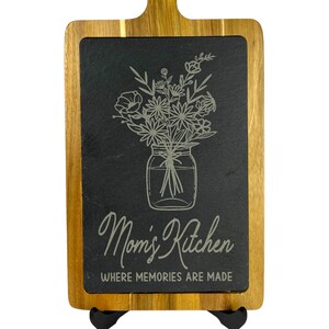 Mom&#39;s Kitchen Slate and Acacia Cutting Board - Where Memories Are Made