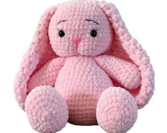 Pink Crochet Bunny - Chenille Bunny