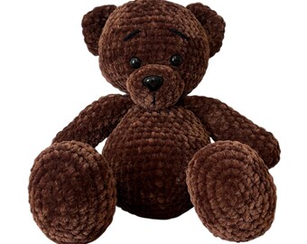 Brown Crochet Bear - Chenille Bear