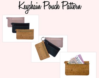 Keychain Pouch Pattern / PDF Sewing Pattern / Wallet Pattern / Cork Fabric Pattern / Leather Pattern / Vinyl Pattern