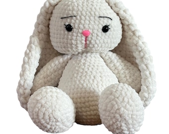 White Crochet Bunny - Chenille Bunny