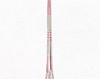 Macrame Plant Hanger - Natural and Pink