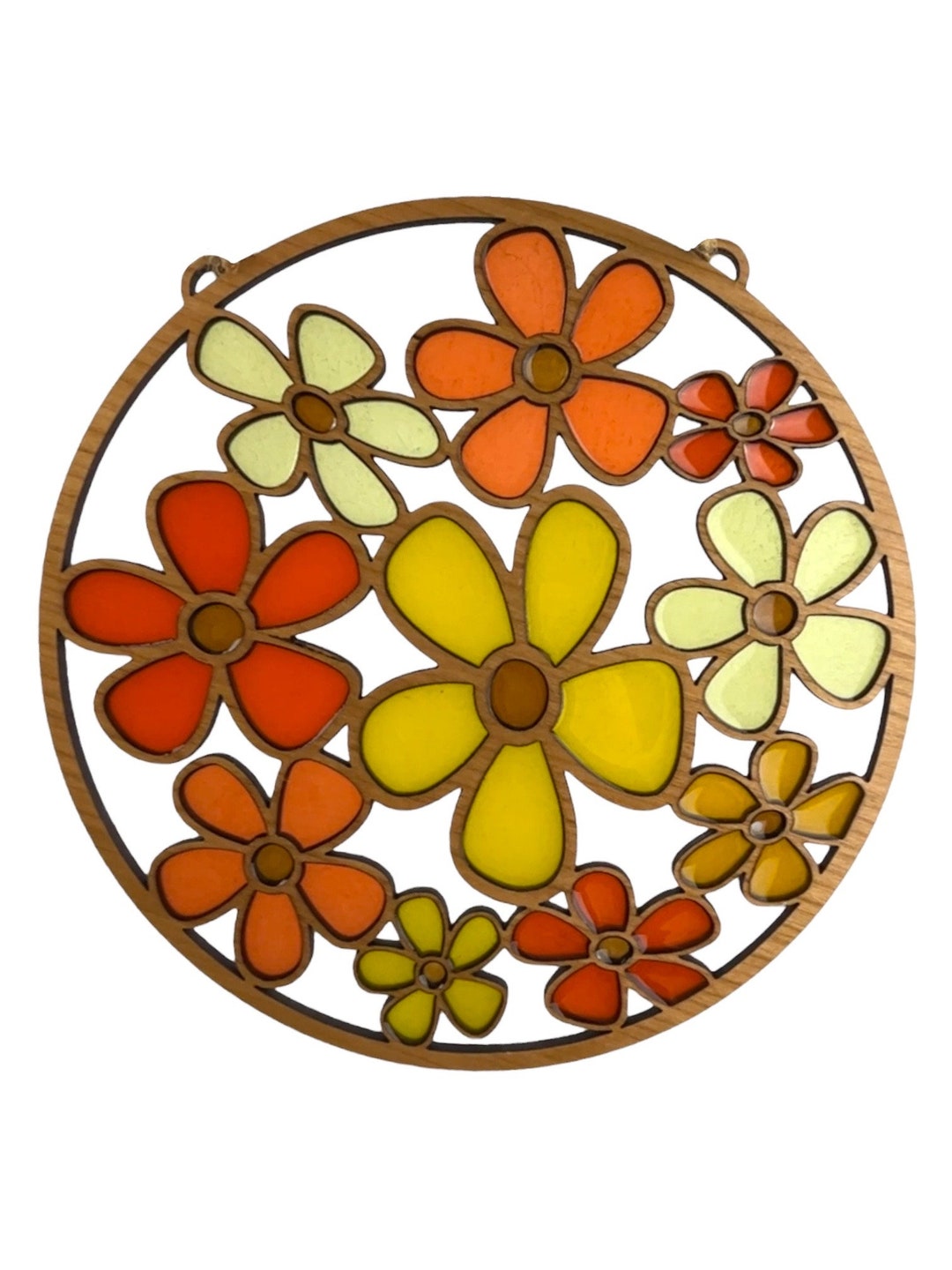 Flower Suncatcher Flower Decoration Wood and Epoxy Etsy