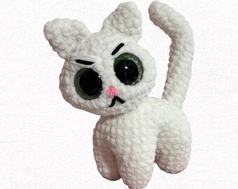 Crochet Cranky Cat - Chenille Angry Cat