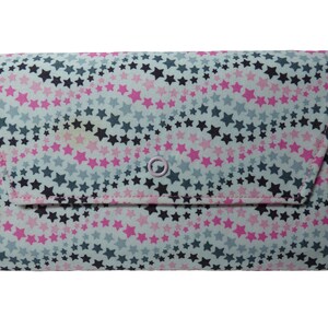 ABSTAND!!  Geldbeutel - Sterne und Punkte (große Größe, Münzfach, Kartenfächer, Druckknopfverschluss, passend für Handy) (pink, weiß, schwarz, grau, grau)