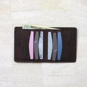 ¡LIQUIDACIÓN! Billetera plegable - Elige tu color (ranuras para tarjetas, bolsillo para billetes) (tela de corcho, vegana, alternativa al cuero)