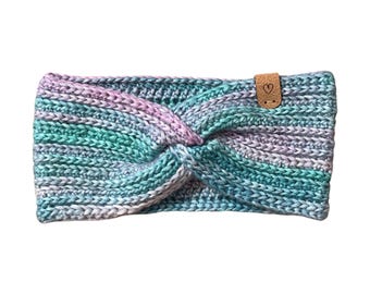 Crochet Twist Ear Warmer - Crochet Headband - Ocean Mist (Medium to Large Adult Size)