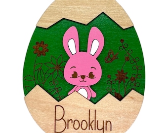 Personalized Easter Egg Bunny - Personalized Easter Basket Tag - Personalized Easter Decoration