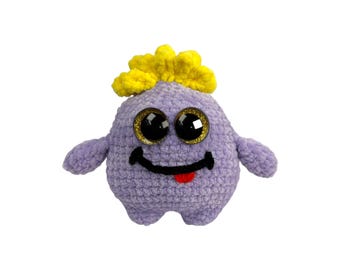 Crochet Purple Monster - Chenille Plush Monster