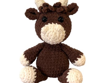 Small Crochet Highland Cow - Chenille Highland Cow
