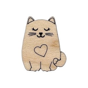 Tiny Cat Magnet - Cute Kitten Magnet - Wood Magnet