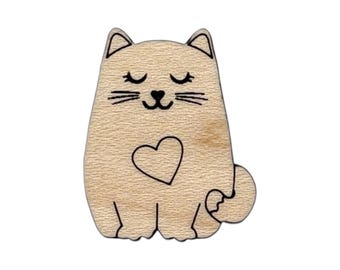 Tiny Cat Magnet - Cute Kitten Magnet - Wood Magnet