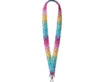Crochet Lanyard - Bright Multicolor Cotton