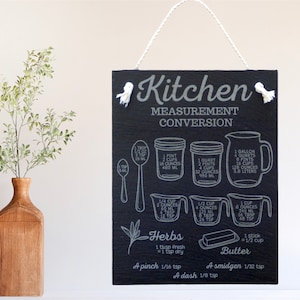 Engraved Slate Sign (7&quot; x 9&quot;) - Kitchen Conversions - Kitchen Measurements