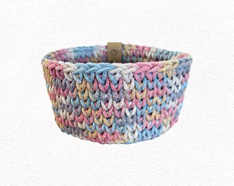 Multicolor Crochet Basket - Made with Braided Cord