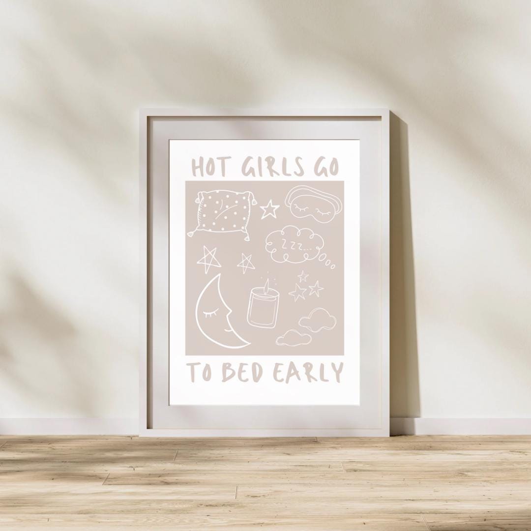 Bedroom Wall Art | Hot Girls Go to Bed Early (digital Download - Etsy