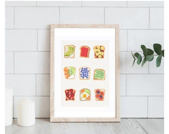 Toast Art Print | Kitchen Wall Decor (Digital Download