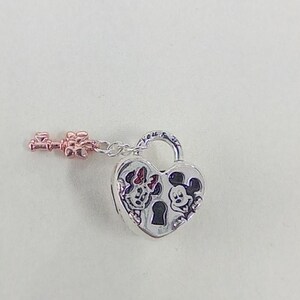Pandora Mickey Minnie Mouse Padlock Charm S925 Ale