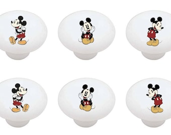 Mickey Mouse Knobs Bedroom Dresser Knobs Ceramic Nursery Etsy