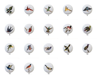 Birds in Midflight by tgf - 1.5" DECORATIVE Glossy Ceramic Dresser Drawer PULLS Cabinet Cupboard KNOBS