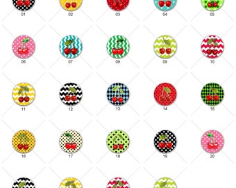 Cherries by MobyCatDesigns Images on 1.5" White Decorative Glossy CERAMIC Cabinet PULLS Dresser Drawer KNOBS