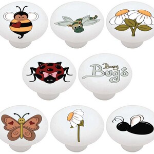 Insect Ceramic Drawer Knobs: Ladybug, Butterfly, Bee - Set of 8