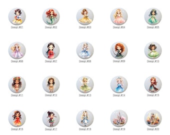Little Princess by ClipGenie Images on 1.5" White Decorative Glossy CERAMIC Cabinet PULLS Dresser Drawer KNOBS