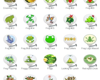 Froggy Dinnertime KNOB Frogs Glossy Ceramic Dresser Drawer Pulls Cabinet Knobs Froggy Dinnertime KNOB Frogs Glossy Ceramic Dresser Drawer Pulls Cabinet Knobs