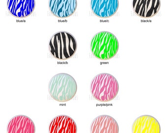 Zebra Stripes Animal Print in Many Colors - 1.5" DECORATIVE Glossy Ceramic Dresser Drawer PULLS Cabinet Cupboard KNOBS