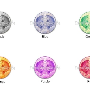 Asian Carp Yin Yang in Colors Images on 1.5" White Decorative Glossy CERAMIC Cabinet PULLS Dresser Drawer KNOBS