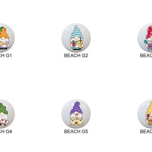 Gnome Pals Beach Days - Sandy Palm Trees - 1.5&quot; DECORATIVE Glossy Ceramic Dresser Drawer PULLS Cabinet Cupboard KNOBS