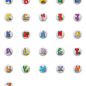 Fun Alphabet by GF - Decorative Ceramic Dresser Drawer PULLS Cabinet Cupboard KNOBS