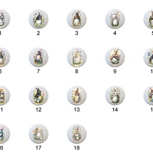 Cute Bunnies Holding Eggs by dw Rabbits DECORATIVE Ceramic Dresser Drawer PULLS Cabinet Cupboard KNOBS