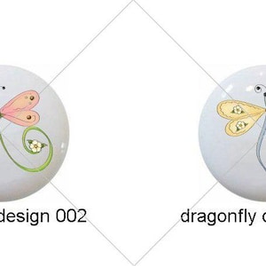 Dragonflies I Country Dragonfly Collection Images on 1.5&quot; Decorative Glossy Ceramic Drawer Pulls Dresser Knobs