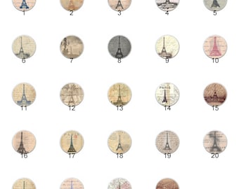 Eiffel Tower Ceramic Dresser Knobs: Paris Vintage Postcard Decor