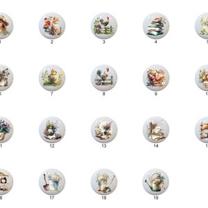 Farm Girl by ClipArtVibes Images on White Decorative Glossy CERAMIC Cabinet PULLS Dresser Drawer KNOBS