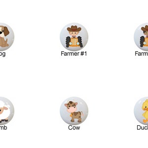 Farm Animal Ceramic Drawer Pulls: Kids Room Decor