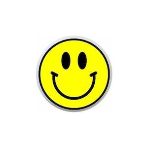 May include: Five smiley face buttons in different colors: blue, green, yellow, purple, and red.