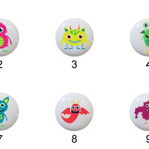 Monster Ceramic Drawer Pulls: Kids Room Decor