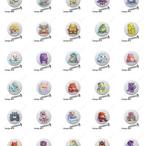 Cute Monsters Reading Books Images by TheHappySellers on 1.5" DECORATIVE Glossy Ceramic Dresser Drawer PULLS Cabinet Cupboard KNOBS
