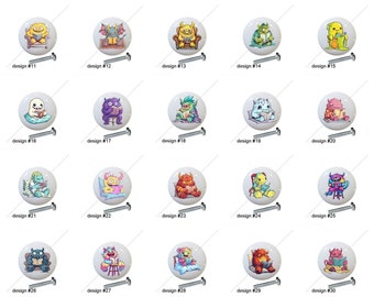 Cute Monsters Reading Books Images by TheHappySellers on 1.5" DECORATIVE Glossy Ceramic Dresser Drawer PULLS Cabinet Cupboard KNOBS