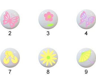 Decoupage Ceramic Drawer Knob: Beach & Travel Designs