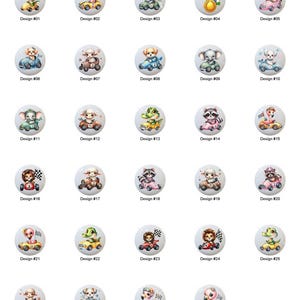 Animal Racer Cute Baby Animals by InfiniteIdeasMarket Images on 1.5" White Decorative Glossy CERAMIC Cabinet PULLS Dresser Drawer KNOBS