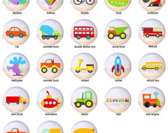 Transportation Ceramic Drawer Knobs: Kids Bedroom Decor