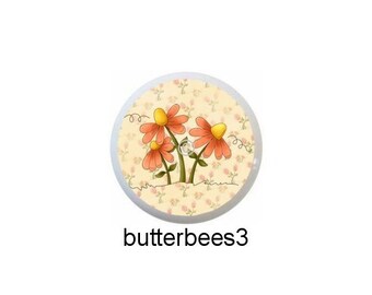 Butterfly Bee Ceramic Drawer Pulls: Country Dresser Knobs (1.5 inch)