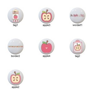 Apple A Day Pretty Pink Apples DECORATIVE Ceramic Dresser Drawer PULLS Cabinet Cupboard KNOBS
