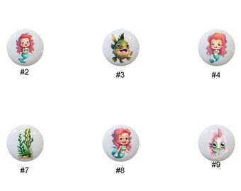Mermaids & Sea Creatures Ceramic Dresser Knobs - Under the Sea Decor