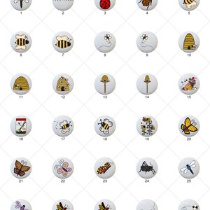 Bees Butterflies Bugs - 1.5" DECORATIVE Glossy Ceramic Dresser Drawer PULLS Cabinet Cupboard KNOBS